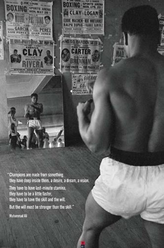Muhammad Ali in Gym with Mirror