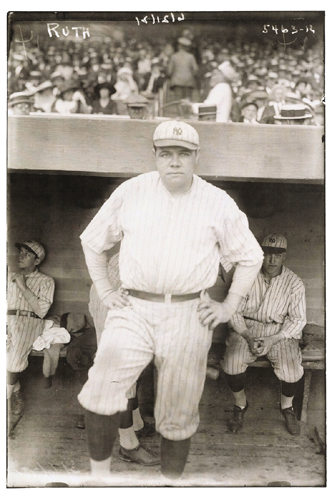Babe Ruth at Yankees Dugout,  1921