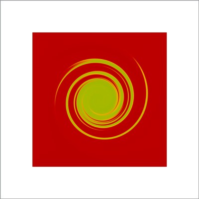 Whirl #6 (Green on Bright Red)