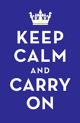 Keep Calm and Carry On (Dark Blue)