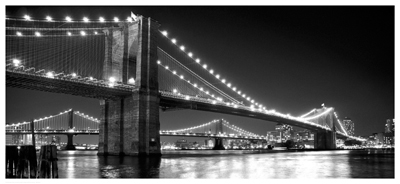 Brooklyn Bridge and Manhattan Bridge at Night