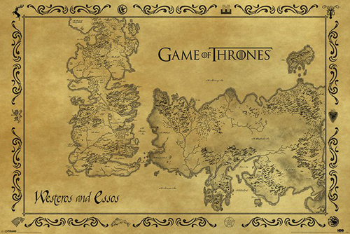 Game of Thrones: Antique Map of Westeros & Essos