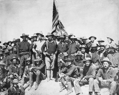Theodore Roosevelt and the Rough Riders, San Juan Hill, Cuba, July 1, 1898