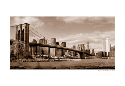 Brooklyn Bridge, Skyline (sepia)