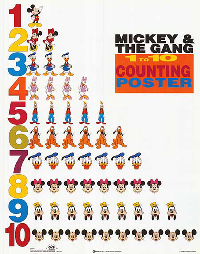 Mickey & Friends: 1 to 10 Counting Poster