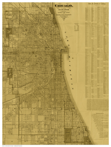Antique Map of Chicago (neutral)
