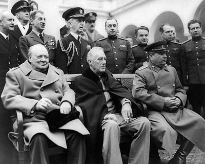 President Franklin D. Roosevelt, Winston Churchill, and Joseph Stalin: Yalta Conference, 1945