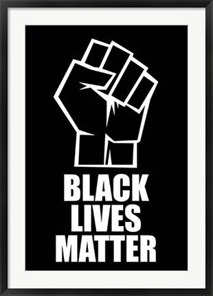 Framed Art Black Lives Matter (Black/Fist) 36 x 24