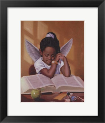 Framed Art In His Light (Girl) by Henry Lee Battle | 14 x 11