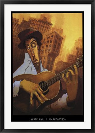 Framed Art El Guitarrista by Justin Bua | 36 x 24