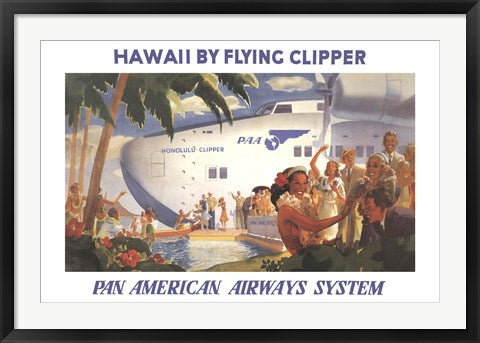 Framed Art Honolulu Clipper 24 x 36