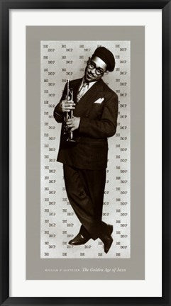 Framed Art Bebop (Dizzy Gillespie) by William Gottlieb | 36 x 17 1/4