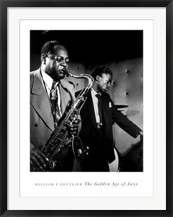 Framed Art Coleman Hawkins and Miles Davis by William Gottlieb