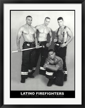 Framed Art Latino Firefighters by D.C. LaRue | 32 x 24