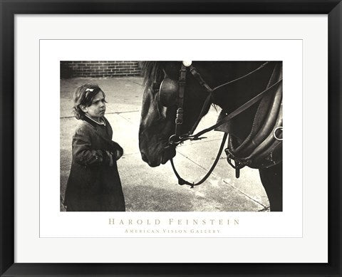 Framed Art Girl with Horse, 1950 by Harold Feinstein | 18 x 24