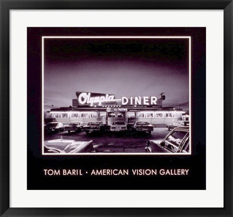 Framed Art Olympia Diner, Newington, Connecticut by Tom Baril | 23 x 24