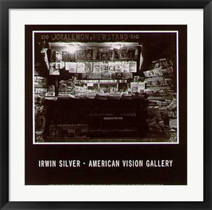 Framed Art Brooklyn Newsstand by Irwin Silver | 23 x 24