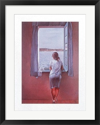 Framed Art Figure at Window by Salvador Dali | 24 x 18