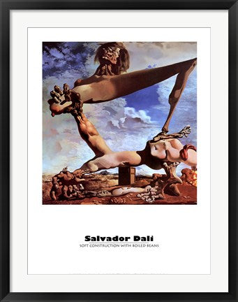 Framed Art Soft Construction with Boiled Beans by Salvador Dali