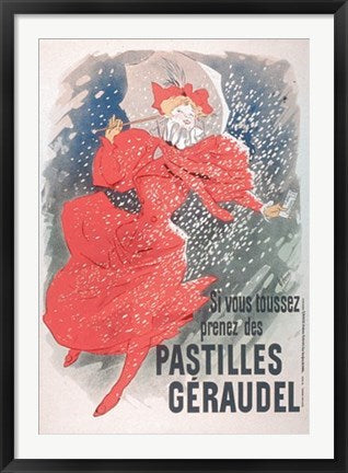 Framed Art Pastilles Geraudel by Jules Cheret | 36 1/2 x 25