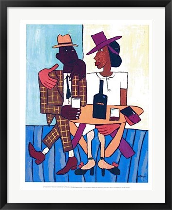 Framed Art Café by William H. Johnson | 28 ¼ x 22