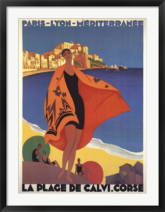 Framed Art Mediterranee by Roger Broders | 33 1/2 x 25