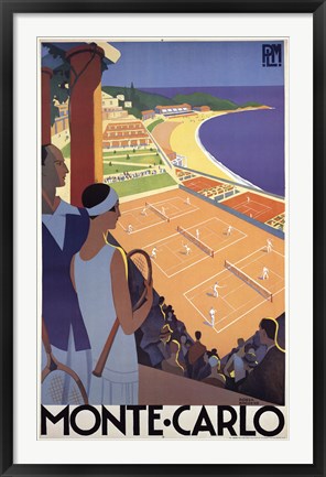 Framed Art Monte-Carlo by Roger Broders | 38 7/8 x 24