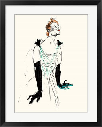 Framed Art Yvette Guilbert by Henri de Toulouse-Lautrec | 24 x 18