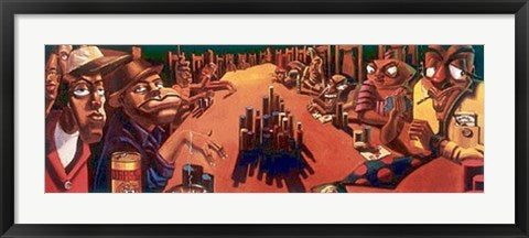 Framed Art The Poker Game by Justin Bua | 13 ¼ x 36