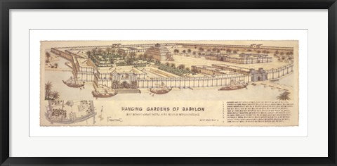 Framed Art Hanging Gardens of Babylon by Roger Vilar | 11 1/4 x 32