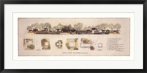 Framed Art Oriental Gardens by Roger Vilar | 11 1/4 x 32