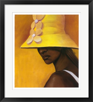 Framed Art Yellow Hat by Laurie Cooper | 25 3/4 x 22