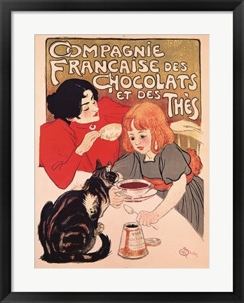 Framed Art Chocolats et des Thes by Theophile Alexandre Steinlen