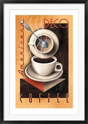 Framed Art Americana Deco Coffee by Michael Kungl | 39 1/2 x 26
