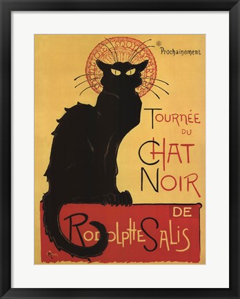 Framed Art Chat Noir by Theophile Alexandre Steinlen | 24 x 18