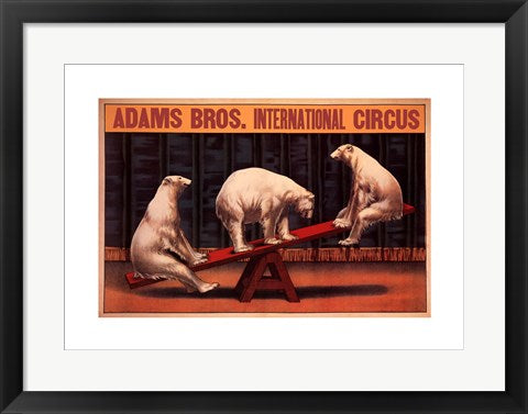 Framed Art Adams Bros Int'l Circus 16 x 22 1/4