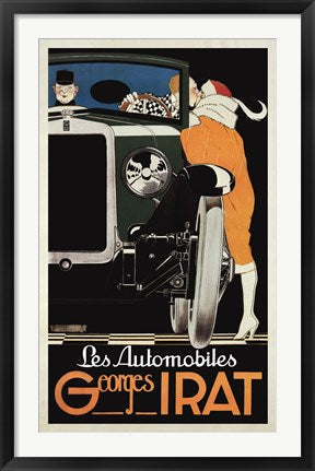 Framed Art Les Automobiles Georges Irat by Rene Vincent | 36 x 22