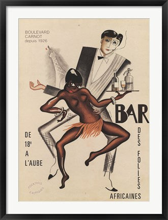 Framed Art Bar des Folies 34 3/4 x 25 1/4