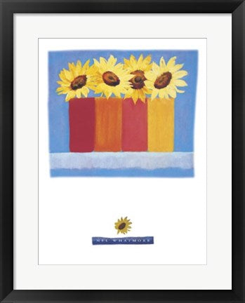 Framed Art Four Sunflowers by Nel Whatmore | 15 3/4 x 19 3/4