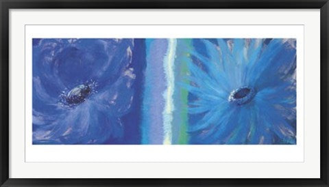Framed Art Blue Flowers by Nel Whatmore | 19 3/4 x 39 1/2