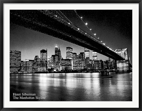 Framed Art Manhattan Skyline by Henri Silberman | 35 ½ x 47 ¼