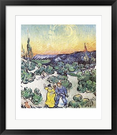 Framed Art La Promenade le Soir a Saint-Remy by Vincent van Gogh