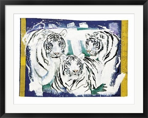 Framed Art Three White Tigers by Rolf Knie | 24 x 32