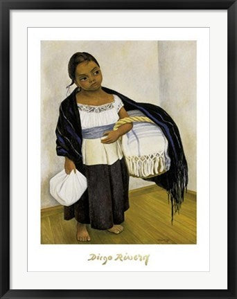 Framed Art Nino con Cestp by Diego Rivera | 31 1/2 x 23 1/2