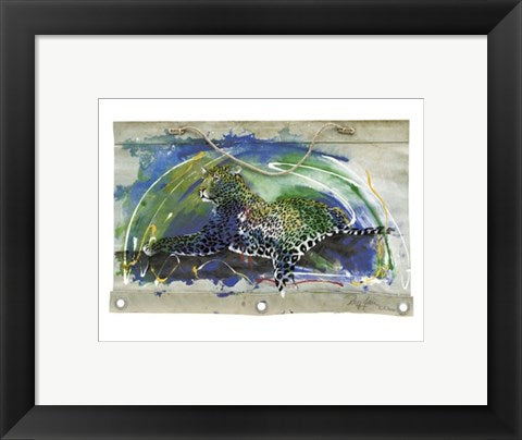 Framed Art Leopard by Rolf Knie | 9 1/2 x 11 3/4