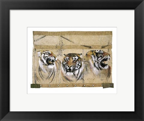 Framed Art Circus Tiger by Rolf Knie | 9 1/2 x 11 3/4