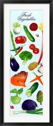 Framed Art Fresh Vegetables by Kim Sanda | 36 x 11 ¾