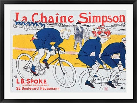 Framed Art La Chaine Simpson by Henri de Toulouse-Lautrec | 28 1/4 x 39