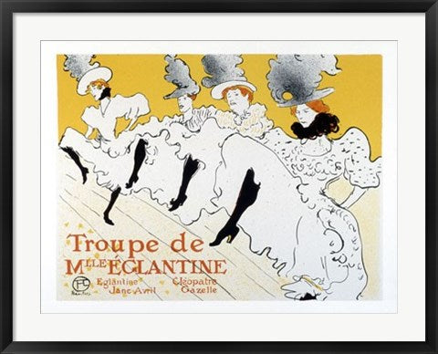 Framed Art Troupe de Mlle Eglantine by Henri de Toulouse-Lautrec