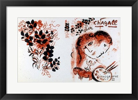 Framed Art Lithographe III by Marc Chagall | 13 5/8 x 20 3/8